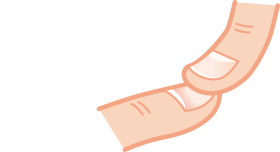 イラスト：親指の爪の先を押している